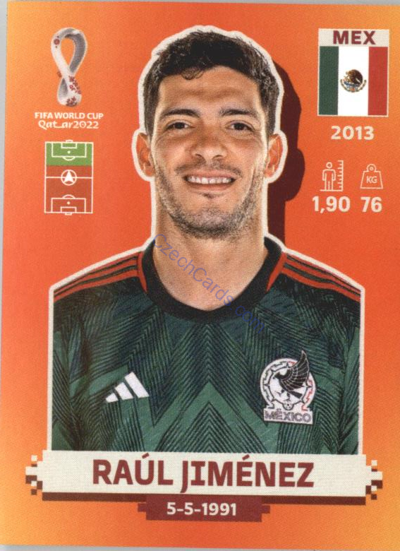 Raúl Jiménez 2022 Panini WC Qatar Sticker #MEX 18