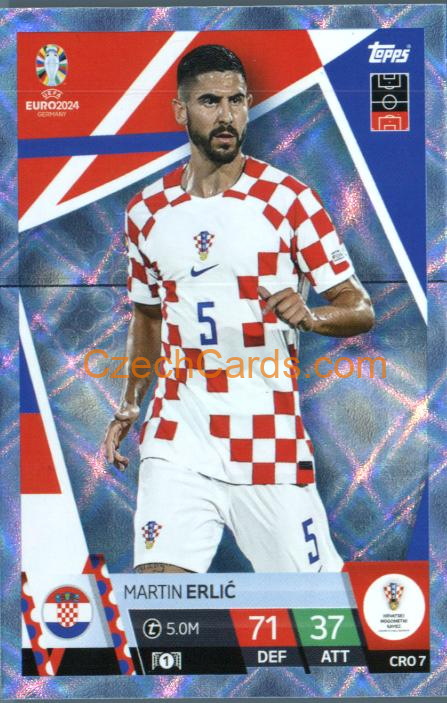 Martin Erlic 2024 EURO Match Attax crystal parallel #CRO7