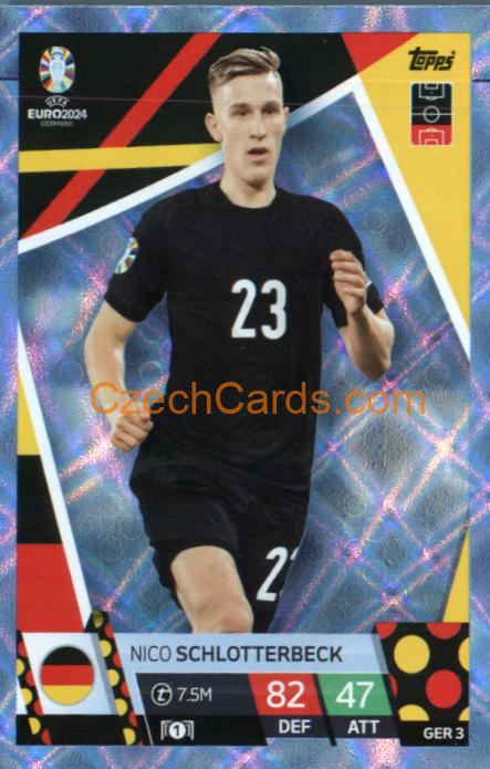 Nico Schlotterbeck 2024 EURO Match Attax crystal parallel #GER3