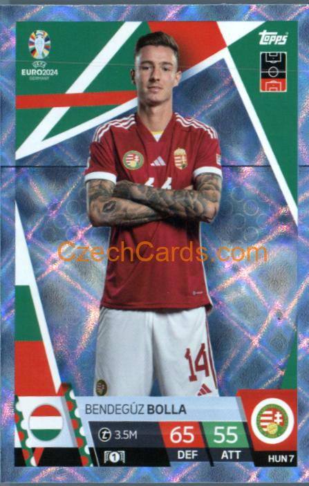 Bendeguz Bolla 2024 EURO Match Attax crystal parallel #HUN7