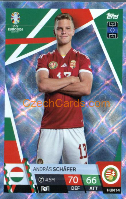 Andras Schafer 2024 EURO Match Attax crystal parallel #HUN14