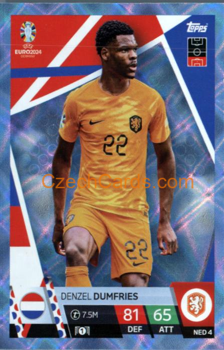 Denzel Dumfries 2024 EURO Match Attax crystal parallel #NED4