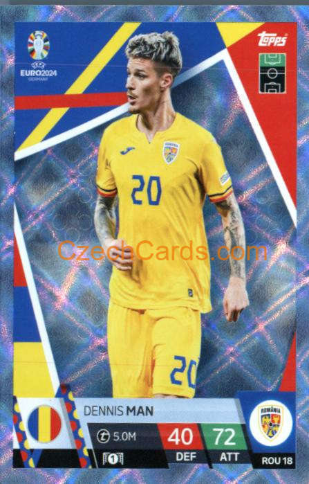 Dennis Man 2024 EURO Match Attax crystal parallel #ROU18