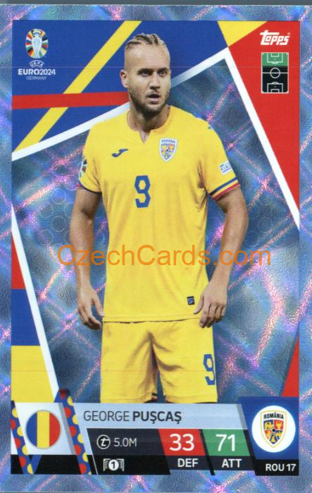 George Puscas 2024 EURO Match Attax crystal parallel #ROU18