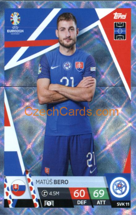 Matúš Bero 2024 EURO Match Attax crystal parallel #SVK11