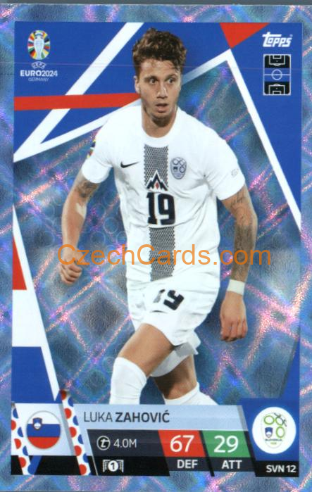 Luka Zahovic 2024 EURO Match Attax crystal parallel #SVN12