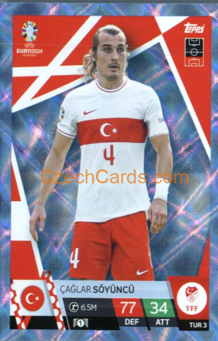 Caglar Soyuncu 2024 EURO Match Attax crystal parallel #TUR3