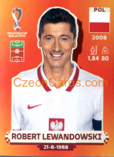 Robert Lewandowski 2022 Panini WC Qatar Sticker #POL 16