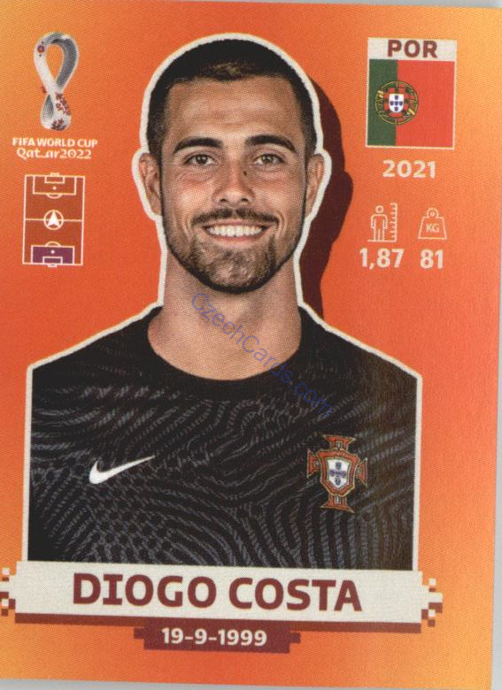 Diogo Costa 2022 Panini WC Qatar Sticker #POR 2