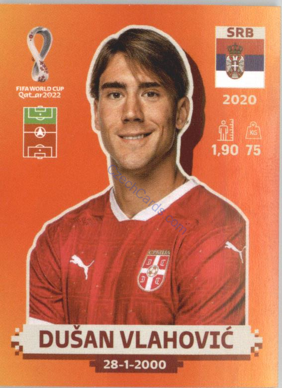 Dušan Vlahović 2022 Panini WC Qatar Sticker #SRB 19