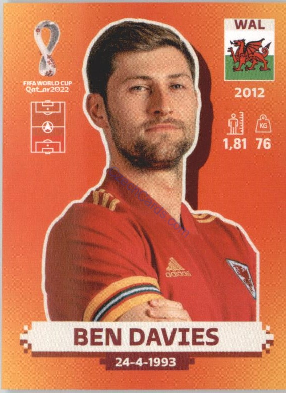 Ben Davies 2022 Panini WC Qatar Sticker #WAL 5