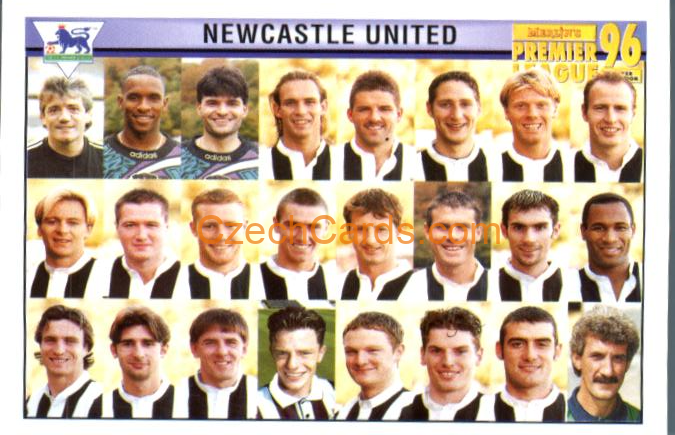 Newcastle United Team Photo 1996 Merlin Premier League Sticker #135