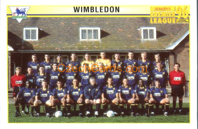Wimbledon Team Photo 1996 Merlin Premier League Sticker #213