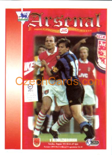 Arsenal Club Programme 1996 Merlin Premier League Sticker #319