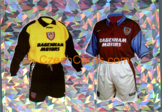 West Ham United Home Kits 1996 Merlin Premier League Sticker #351