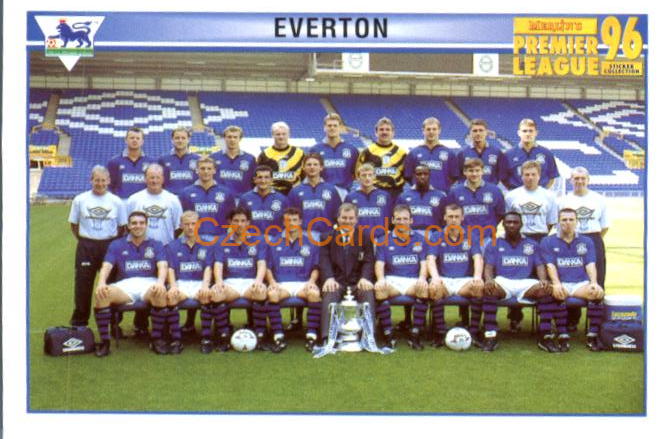 Everton Team Photo 1996 Merlin Premier League Sticker #378