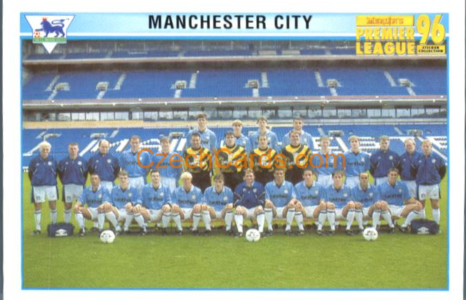 Manchester City Team Photo 1996 Merlin Premier League Sticker #430