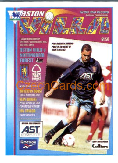Aston Villa Club Programme 1996 Merlin Premier League Sticker #475