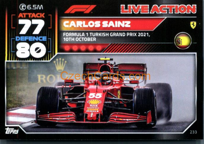 Carlos Sainz (Ferrari) 2022 Turbo Attax #233