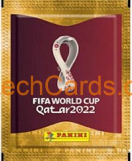 Balíček fotbalových samolepek 2022 Panini World Cup Qatar orange ed.