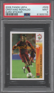 Cristiano Ronaldo 2008 Panini UEFA EURO sticker #509 PSA 9