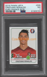 Cristiano Ronaldo 2016 Panini UEFA EURO sticker #596 PSA 7