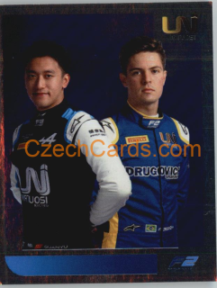 Zhou / Drugovich 2021 Topps Formula 1 sticker Foil #223